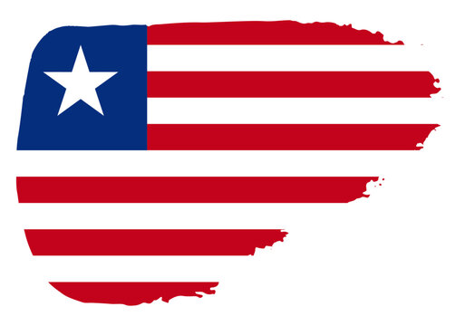 Liberia flag with palette knife paint brush strokes grunge texture design. Grunge brush stroke effect