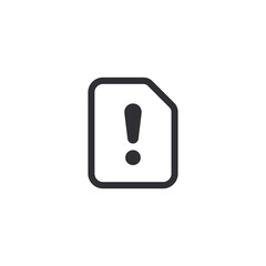 Document icon. Prepare document. Exclamation point. Important file. File icon. Office documents. Instruction icon. File error. Risk sign. Edit document. Worksheet icon. Agreement sign. Reject file.