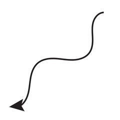 Black curly arrows isolated on a transparent background. Arrows of various shapes. Vector clipart. Arrow set. for your apps, websites and UI or UX design.