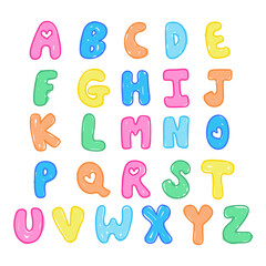 Hand drawn A-Z alphabet letters for font, typography, text, icon, logo, print, social media post, ads, card, stickers, tattoo, clip arts, sign, symbol, fabric, clothing, education book, initials, name