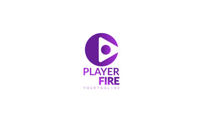 Vector play logo. Video application icon design template. Music player. Line art. geometric collection.