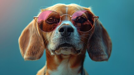 beagle dog with sunglasses