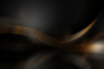 black elegant background with wave gold line modern luxury - obrazy, fototapety, plakaty