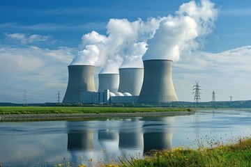 Nuclear power plant and cooling towers