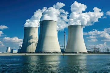 Nuclear power plant and cooling towers
