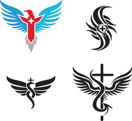 Fototapeta premium Simple logo of hospital black and white background