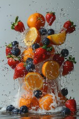 Fruit Splash Collection of orange, strawberry and blueberry