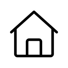 House icon in black, outline style and transparent background