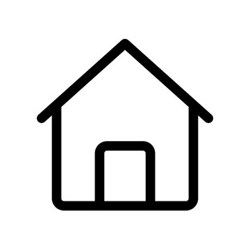 House icon in black, outline style and transparent background