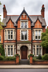Fototapeta na wymiar Classic Edwardian Architecture House - Majestic Symmetry with Intricate Detailing