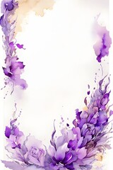Design-Vorlage - Violetter Rahmen aus Blüten