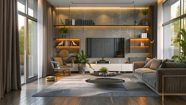 video modern and beautiful family room 