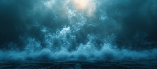 Epic sea background, storm in the sea. Digital illustration, digital painting. - obrazy, fototapety, plakaty
