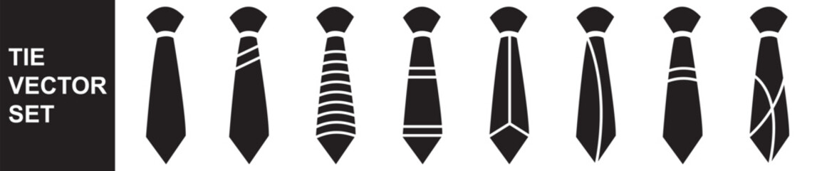 Tie icon vector set. professional necktie line symbol. 11:11