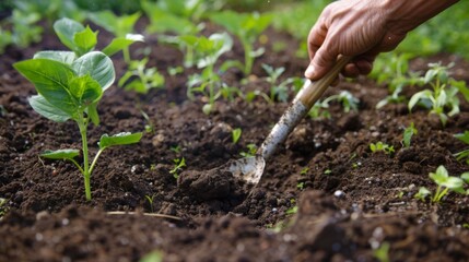 Person Digging in Dirt With Shovel