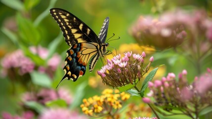 Obraz premium Yellow and Black Butterfly on Flower