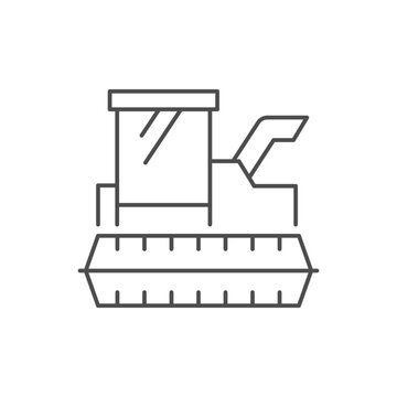 recommend clip art: Combine harvester line outline icon