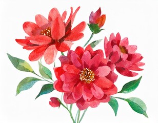 Namalowane czerwone kwiaty
