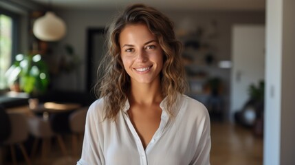 Portrait of a beautiful young woman smiling