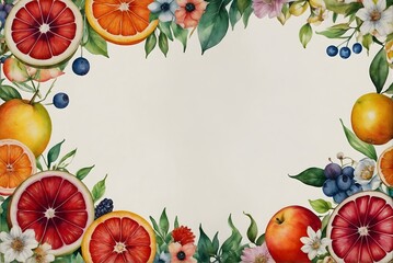 Obraz premium Design-Vorlage - Layout - Rahmen - Obst - Früchte