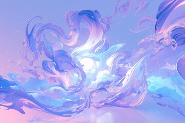 abstract cloud design, purple and blue color scheme
