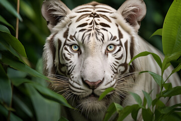 Generative ai of a white tiger.
