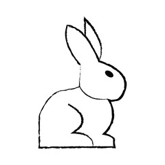 Rabbit symbol. Hare sign. Hare, rabbit icon. Animal silhouette. Vector minimalist illustration. EPS file 364.