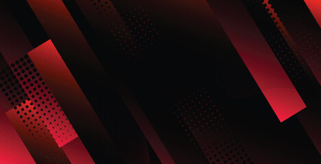 Red and black vector 3D abstract line modern tech futuristic. abstract modern technology background with glowing line. Future technology concept. Horizontal banner template.