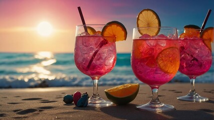 Sex on the Beach Cocktail - obrazy, fototapety, plakaty