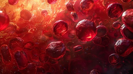 Detailed close-up of hemoglobin molecules, offering a unique perspective on the building blocks of life. Perfect for scientific exploration and educational materials.