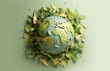 Concept of earth day, enviromental issues, ecology, green world, clean future. Copy space for text, advertising. Template for card.