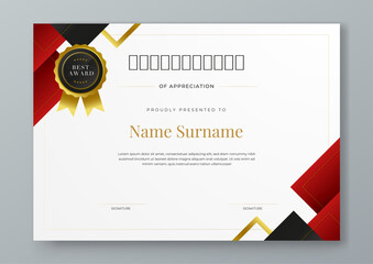 Colorful vector modern luxury certificate corporate template design. For appreciation, achievement, awards, education, competition, diploma template