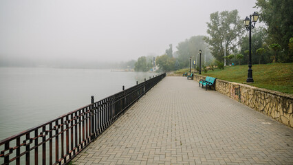 chisinau, republic of moldova, fog in the city