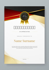 Colorful vector award certificate template fancy modern abstract for corporate. For appreciation, achievement, awards, education, competition, diploma template