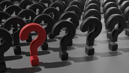 red and yellow question and exclamation marks