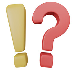 red and yellow question and exclamation marks