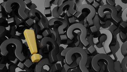 red and yellow question and exclamation marks