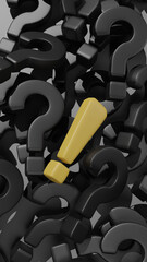 red and yellow question and exclamation marks