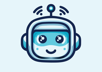 Robot chatbot. Logo vector illustration