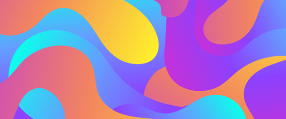 Fototapeta na wymiar Colorful vector abstract wavy simple gradient banner with modern design. Vector design layout for presentations, flyers, posters, background, annual report, invitations