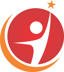 sucecss people fitness sport vector logo