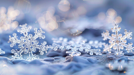 Delicate Snowflake Patterns in Winter Wonderland