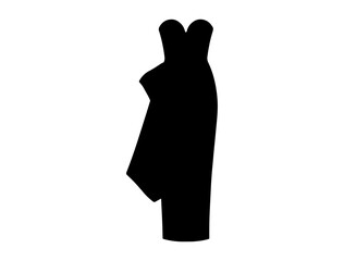 Corset midi dress silhouette vector art white background