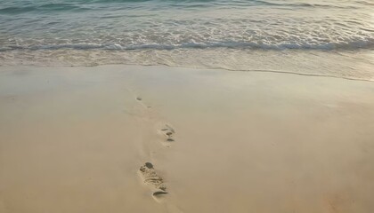 Fototapeta na wymiar Beach with a human footprint in the sand