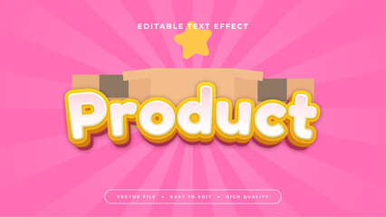 Yellow pink and brown product 3d editable text effect - font style