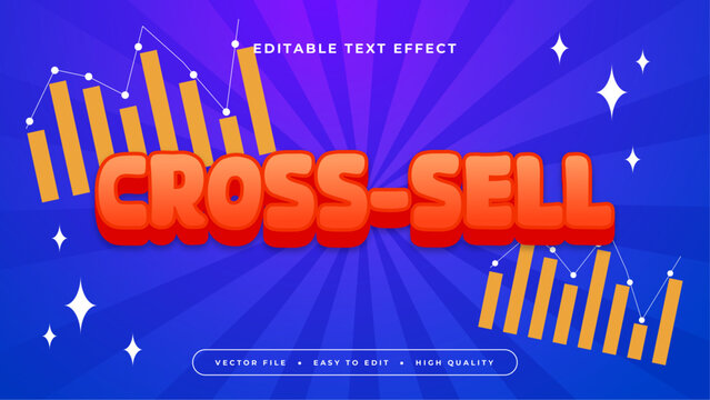 Orange white and blue cross sell 3d editable text effect - font style