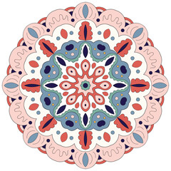 Circle shape decorative pattern design, coloring print