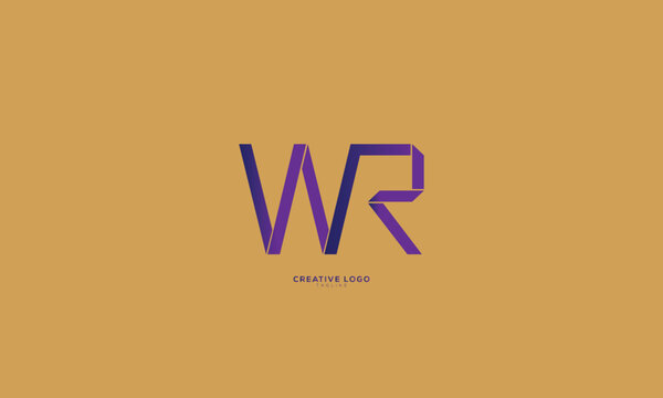 VNR WR Abstract initial monogram letter alphabet logo design