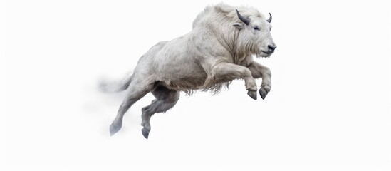 goat jump white background .isolated on white photo - realistic, ultra sharp