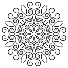 Circle print, ornament design with swirls